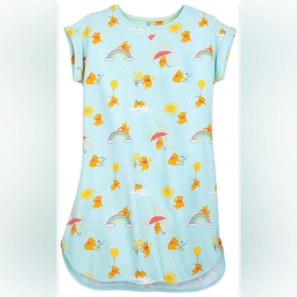 Disney Store Winnie the Pooh Balloon Women Nightshirt Nightgown Sz M /L